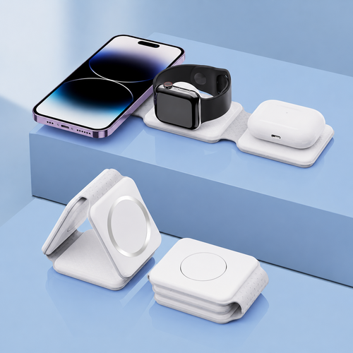 Foldable 3-in-1 Magnetic Wireless Charger